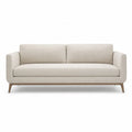 3-Sitzer Sofa 200 x 85 x 82 cm mit Polyesterbezug geradlinige Form Creme