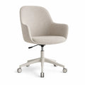 Burodrehstuhl hohenverstellbar mit Armlehnen Polyester Cremewei 68 x 68 x 86-96 cm