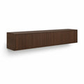 TV-Lowboard Hangeschrank 180 x 40 x 45 cm MDF mit Nussbaumfurnier rechteckig dunkelbraun