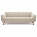 2-Sitzer Sofa 180 x 85 x 80 cm Polyester-Boucle abgerundete Form Creme