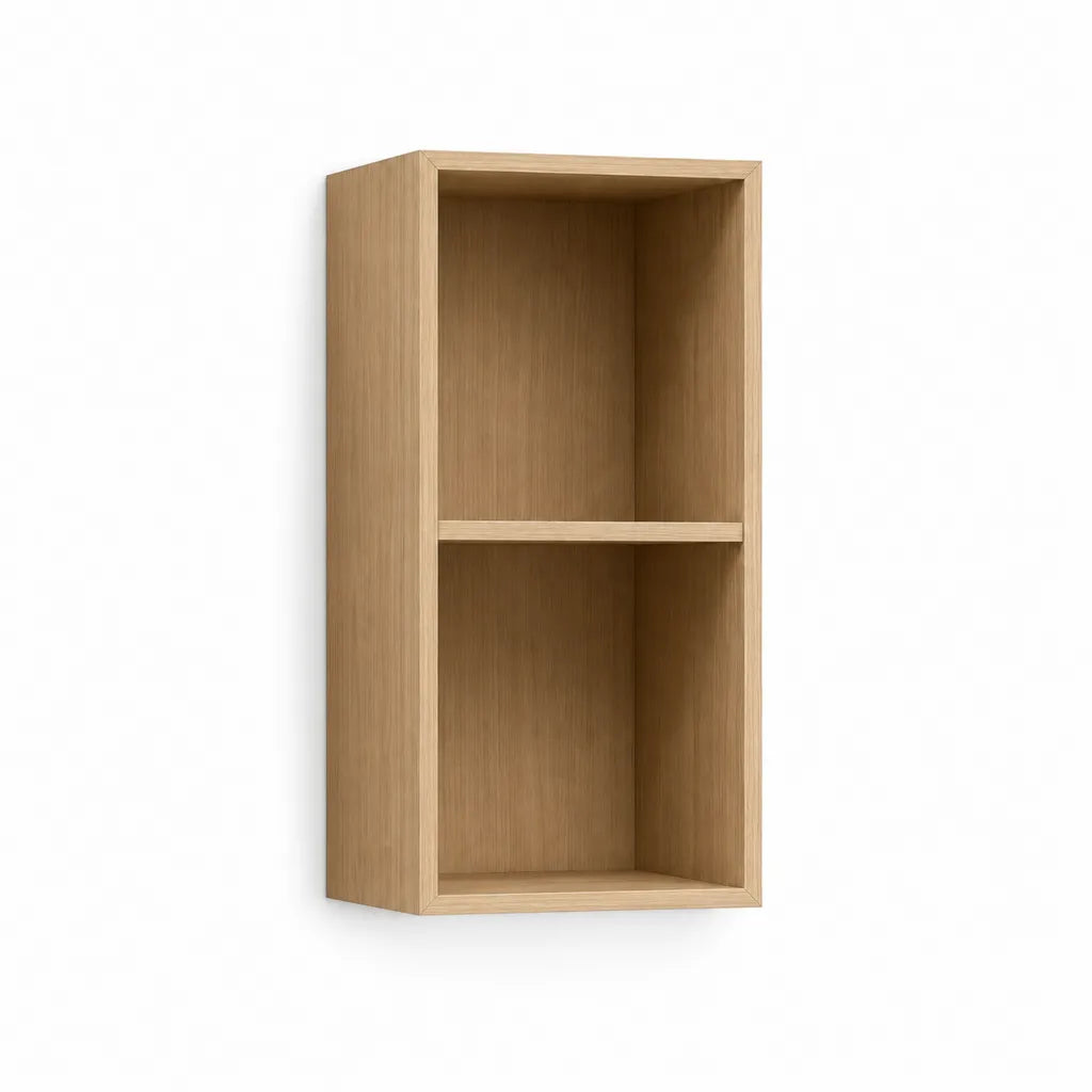 Wandregal 30 x 15 x 60 cm rechteckig aus MDF mit Eichenfurnier natur