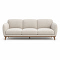 3-Sitzer Sofa gerade 220 x 90 x 80 cm mit Polyesterbezug Creme Massivholzfuen