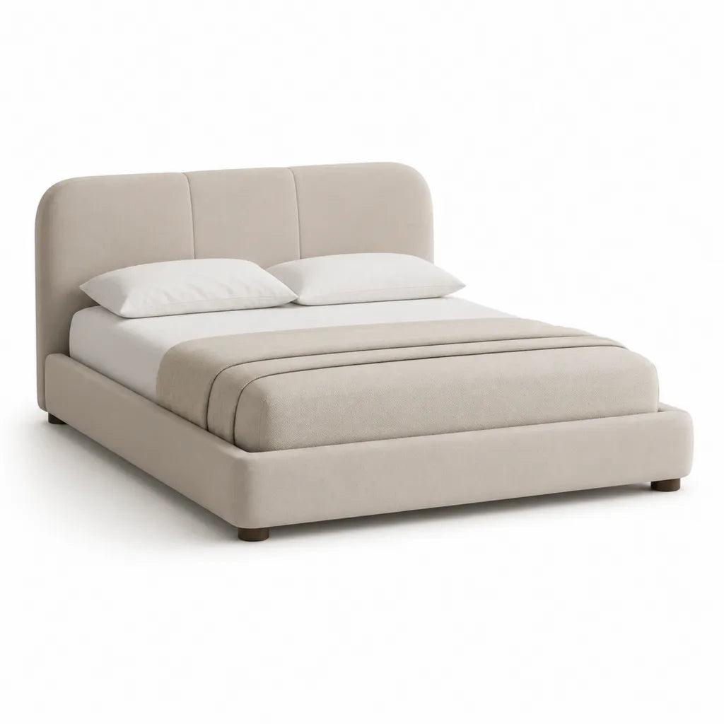 Polsterbett mit Stauraum 180 x 200 cm aus Polyester in Beige