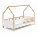 Kinderhausbett 90 x 200 cm aus Kiefer-Massivholz und MDF rechteckig Natur Wei