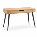 Schreibtisch mit Schublade Rechteckig MDF mit Eichenoptik Stahl Schwarz Natur 120 x 60 x 75 cm