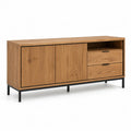 TV-Lowboard Sideboard 160 x 45 x 80 cm Eichenholz rechteckig Natur Schwarz