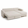 Ecksofa mit Schlaffunktion aus Polyester in L-Form Beige 230 x 145 x 85 cm